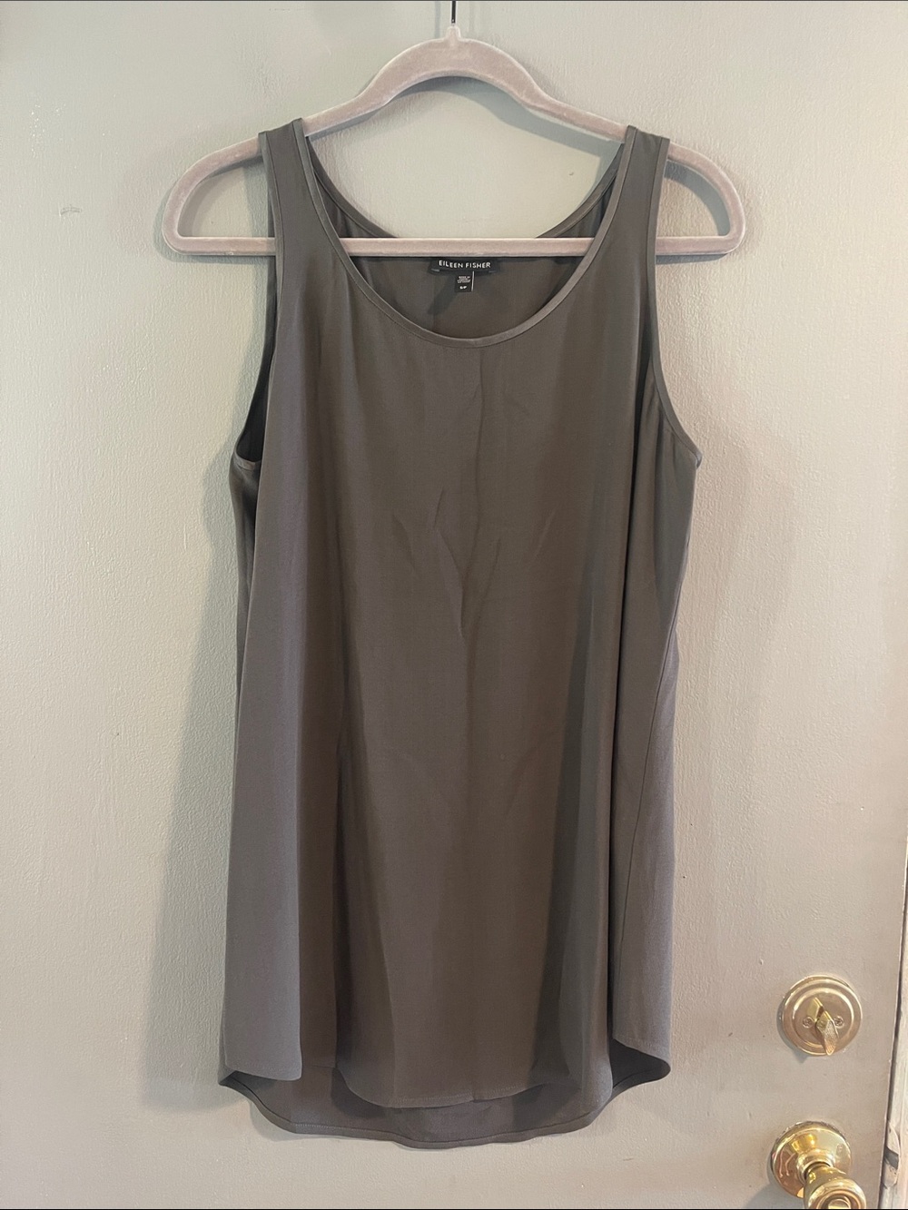 Eileen Fisher Top Women's Tunic Tank Silk Shirt Casual Work Silk Trim Sz S